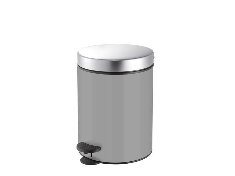 grey toilet brush and bin